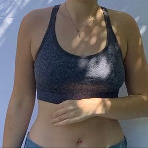 Gray sports bra